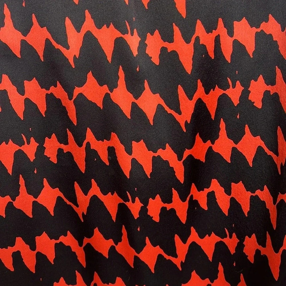 Milly of New York Retro 100% Silk Orange and Black Lined Shift Dress. Size 8. - Picture 5 of 13